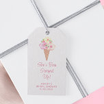 She's Been Scooped Up Bridal Shower Gift Tags<br><div class="desc">This ice cream-themed bridal shower favour tag is decorated with watercolor florals and an ice cream cone.
The text says "She's been scooped up!" in stylish pink script typography.
Easily customisable.
Original Watercolor © Michele Davies.</div>