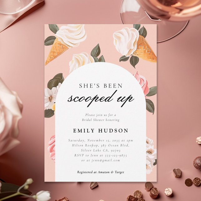 She's Been Scooped Up Bridal Shower Invitation (Creator Uploaded)