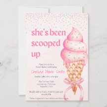 She's been scooped up Bridal Shower Invitation