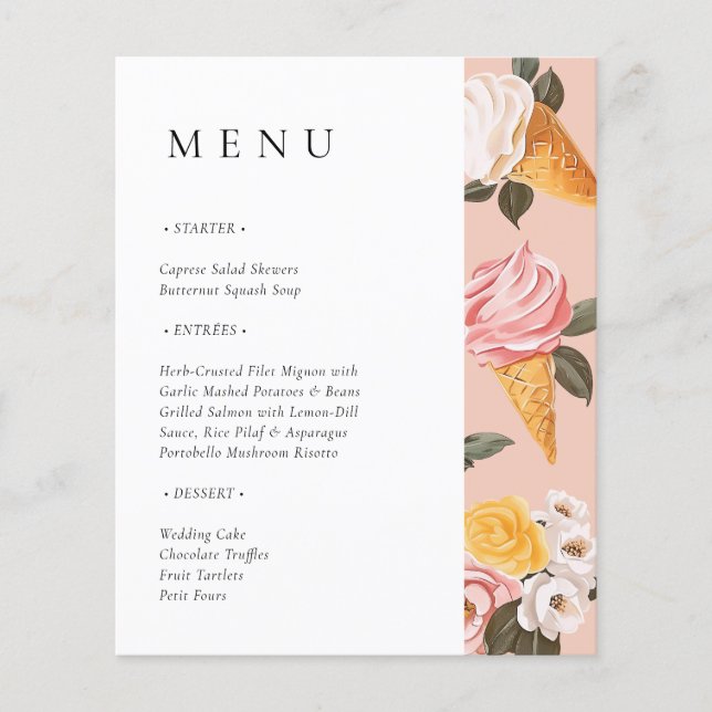 She's Been Scooped Up Bridal Shower Menu (Front)