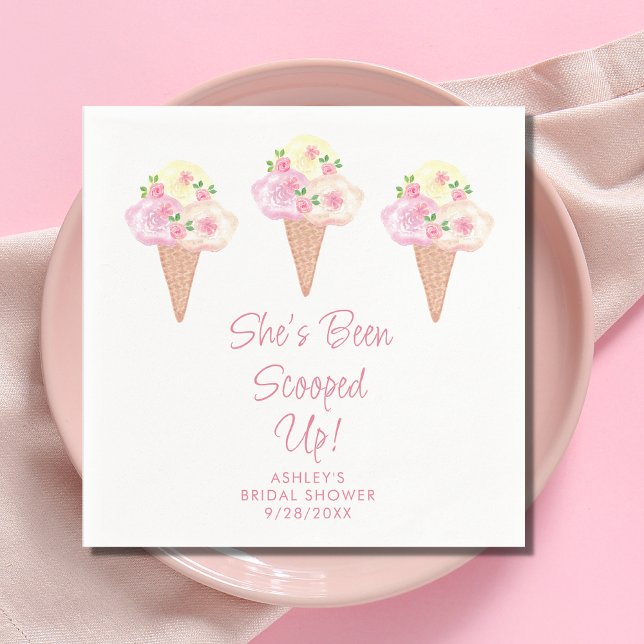 She's Been Scooped Up Bridal Shower Napkin (Creator Uploaded)