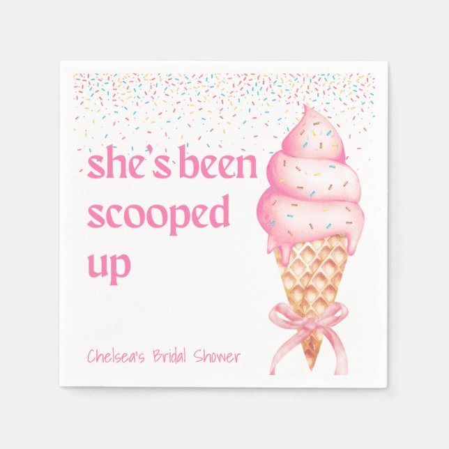 She's Been Scooped Up Bridal Shower Napkins (Front)