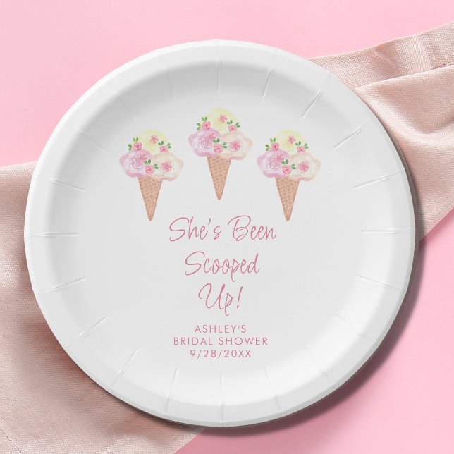 She's Been Scooped Up Bridal Shower Paper Plate (Creator Uploaded)