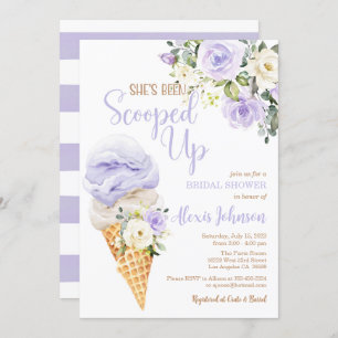 She's Been Scooped Up Bridal Shower (Purple) Invitation