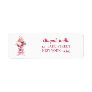 SHE'S BEEN SCOOPED UP BRIDAL SHOWER RETURN ADDRESS LABEL