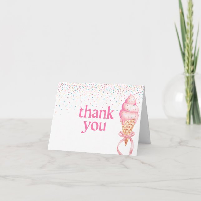 She's Been Scooped Up Bridal Shower Thank You Card (Front)