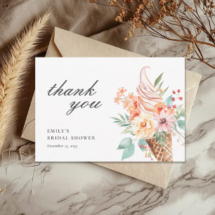 She's Been Scooped Up Bridal Shower Thank You Card