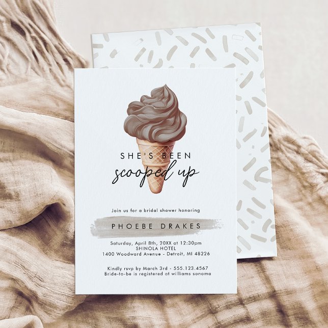 She's Been Scooped Up Chocolate Bridal Shower Invitation (Creator Uploaded)
