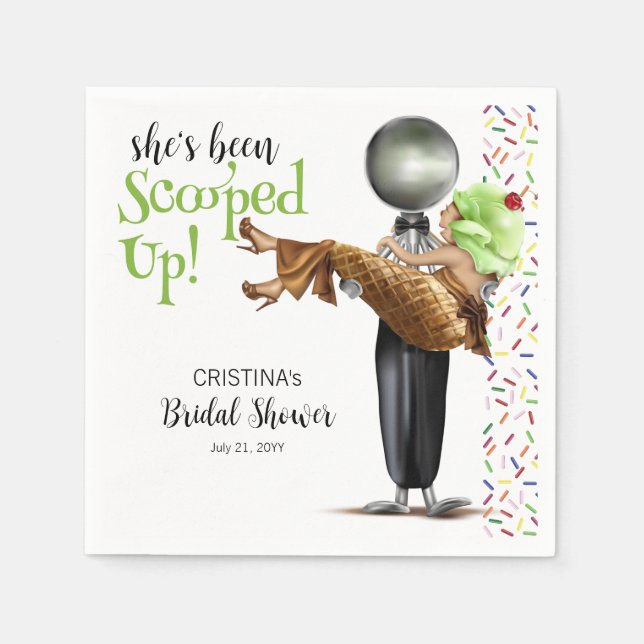 She's Been Scooped Up Chocolate Ice cream Napkin (Front)