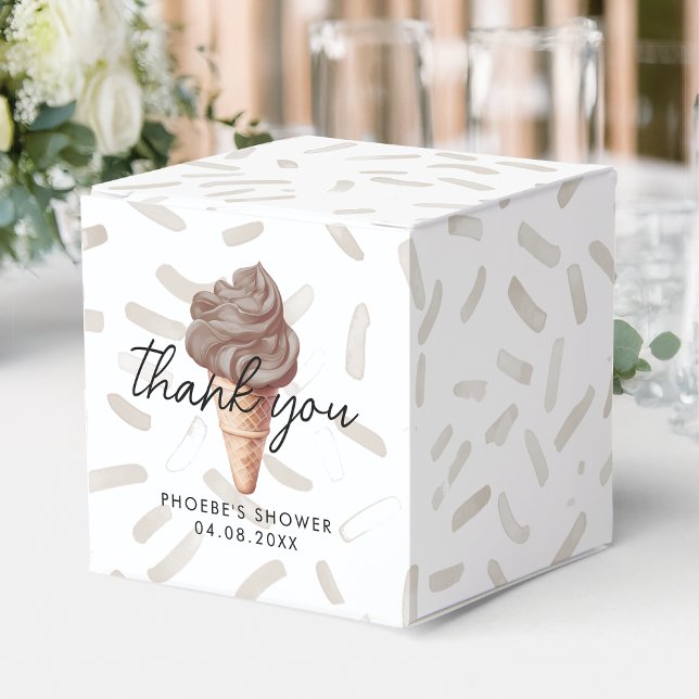 She's Been Scooped Up Chocolate Shower Square Favour Box (Creator Uploaded)