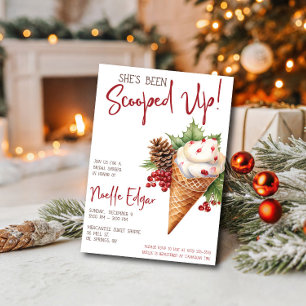 She's Been Scooped Up!  Christmas Ice Cream Shower Invitation