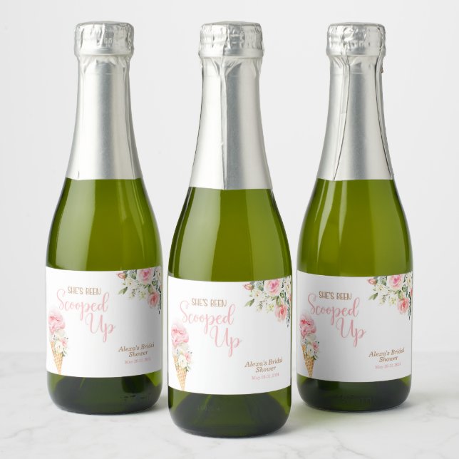She's Been Scooped Up Custom MINI  Sparkling Wine Label (Bottles)