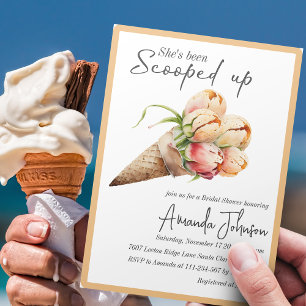 She's Been Scooped Up Floral Bridal Shower Invitation