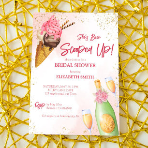 She's been scooped up ice cream bridal brunch invitation