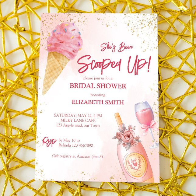 She's been scooped up ice cream bridal brunch invitation (Creator Uploaded)