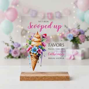 She's Been Scooped Up Ice Cream Bridal Shower  Acrylic Sign