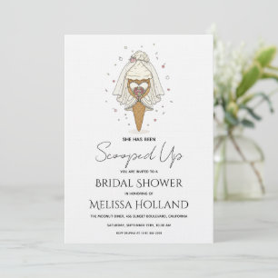 She's Been Scooped Up Ice Cream Bridal Shower Invitation