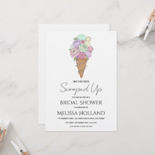 She's Been Scooped Up Ice Cream Bridal Shower Invitation