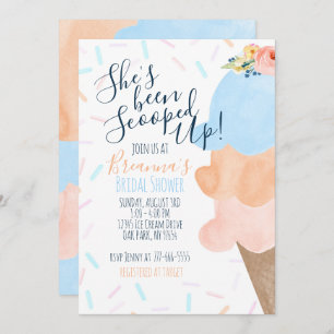 She's Been Scooped Up Ice Cream Bridal Shower Invitation