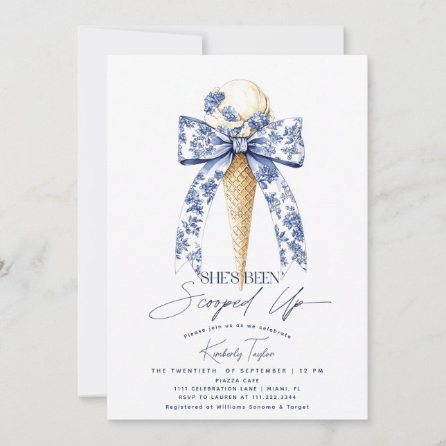 She's Been Scooped Up Ice Cream Bridal Shower Invitation (Front)