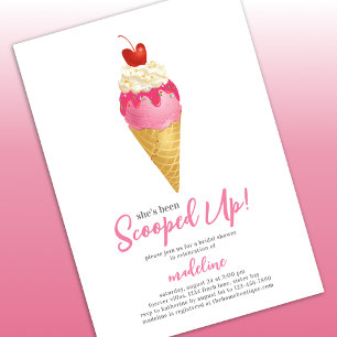 She's Been Scooped Up Ice Cream Bridal Shower Invitation