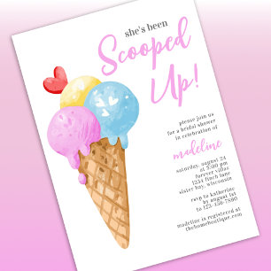 She's Been Scooped Up Ice Cream Bridal Shower Invitation
