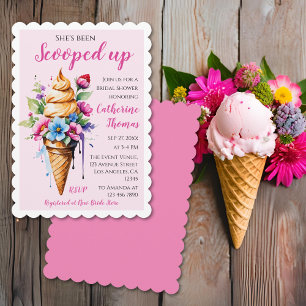 She's Been Scooped Up Ice Cream Bridal Shower Invitation