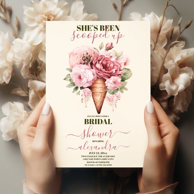 She's been Scooped Up Ice Cream Bridal Shower  Invitation (Creator Uploaded)