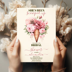 She's been Scooped Up Ice Cream Bridal Shower  Invitation