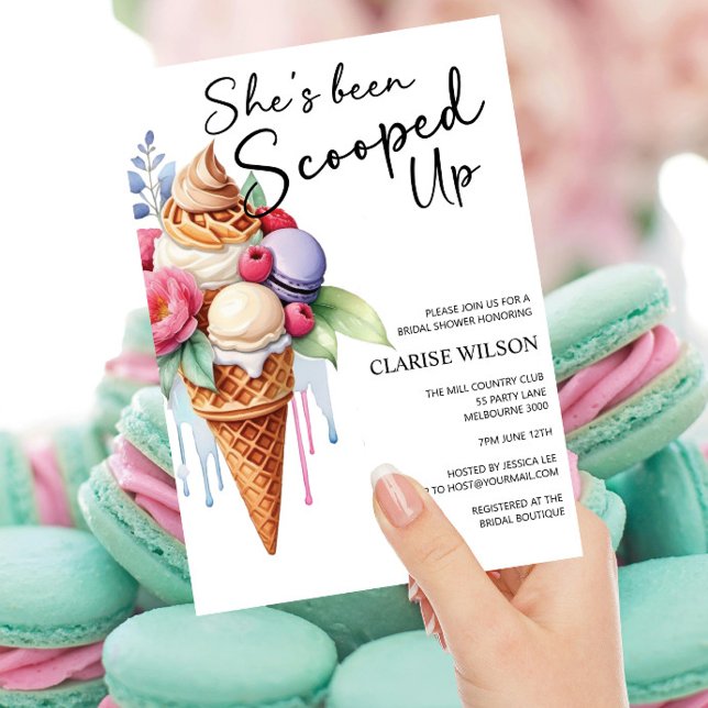 She's Been Scooped Up Ice Cream Bridal Shower Invitation (Creator Uploaded)