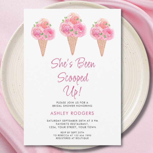She's Been Scooped Up Ice Cream Bridal Shower  Invitation (Creator Uploaded)