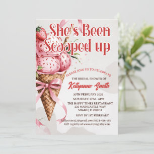 She's Been Scooped Up Ice Cream Bridal Shower Invitation