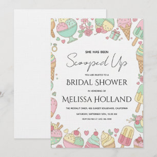 She's Been Scooped Up Ice Cream Bridal Shower Invitation