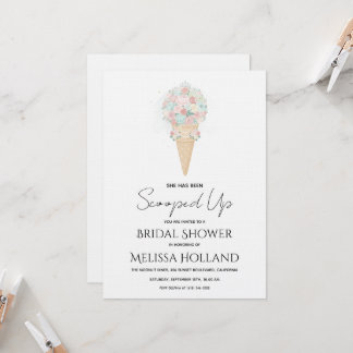 She's Been Scooped Up Ice Cream Bridal Shower Invitation