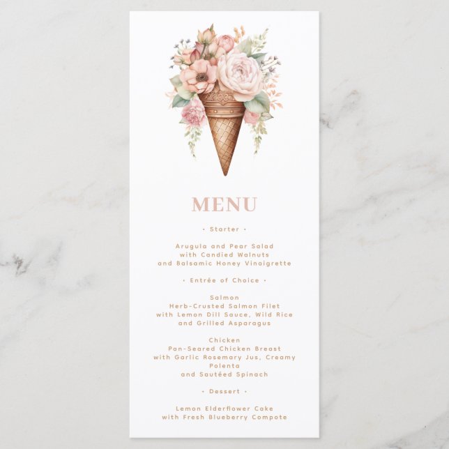 She's Been Scooped Up Ice Cream Bridal Shower Menu (Front)
