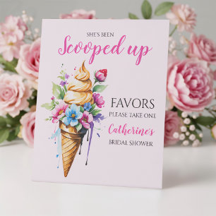 She's Been Scooped Up Ice Cream Bridal Shower  Pedestal Sign