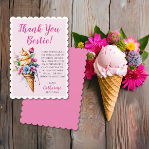 She's Been Scooped Up Ice Cream Bridal Shower  Thank You Card
