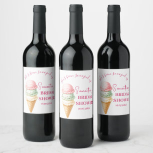 She's been scooped up Ice Cream Bridal Shower Wine Label