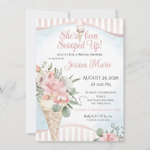 She's Been Scooped Up Ice Cream Shower Invitation