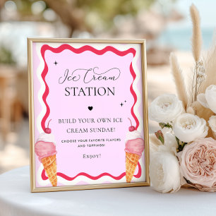 She's Been Scooped Up Ice Cream Station Party Sign