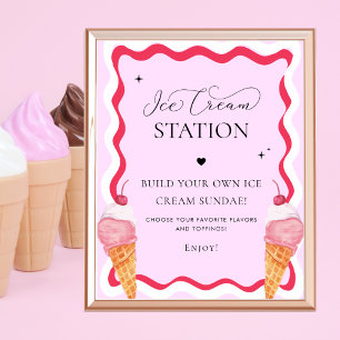 She's Been Scooped Up Ice Cream Station Party Sign