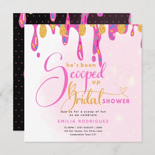 She's Been Scooped Up Icecream Bridal Shower Invitation (Front/Back)