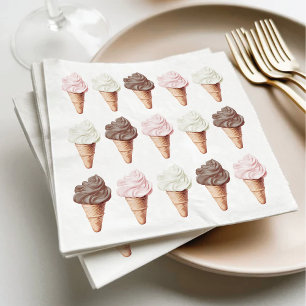 She's Been Scooped Up Neapolitan Bridal Shower Napkin