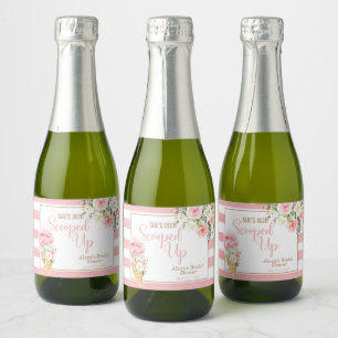 She's Been Scooped Up (Stripe) Custom MINI  Sparkling Wine Label