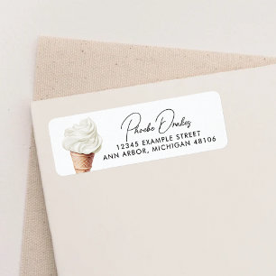 She's Been Scooped Up Vanilla Bridal Shower Return Address Label