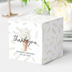 She's Been Scooped Up Vanilla Bridal Shower Square Favour Box