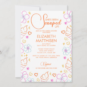 She's Been Scooped Up Whimsical Bridal Shower Invitation