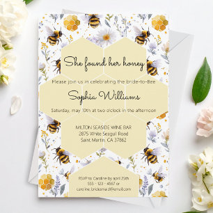 She's Found Her Honey Bees Floral Bridal Shower Invitation