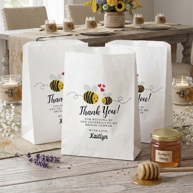 She's Found Her Honey Modern Bee Bridal Shower Favour Bag (Creator Uploaded)