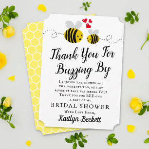 She's Found Her Honey Modern Bee Bridal Shower Thank You Card